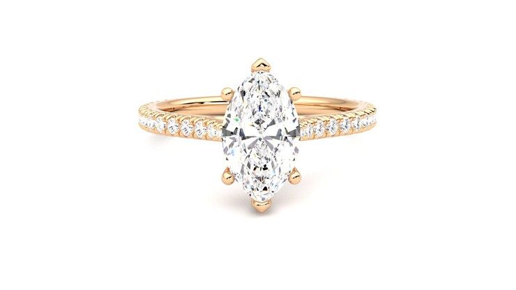 Taylor & Hart Hope Marquise Engagement Ring 360 degree image 1