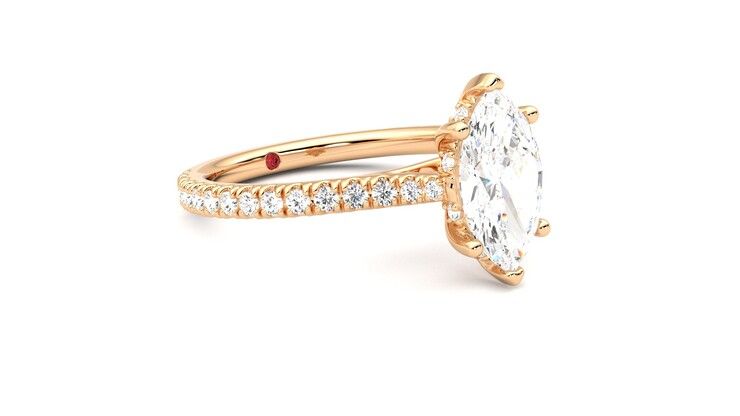 Taylor & Hart Hope Marquise Engagement Ring 360 degree image 6