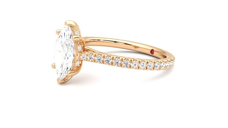Taylor & Hart Hope Marquise Engagement Ring 360 degree image 23