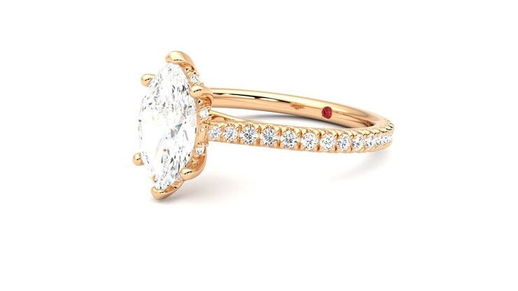 Taylor & Hart Hope Marquise Engagement Ring 360 degree image 24