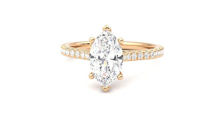 Taylor & Hart Hope Marquise Engagement Ring 360 degree image 28