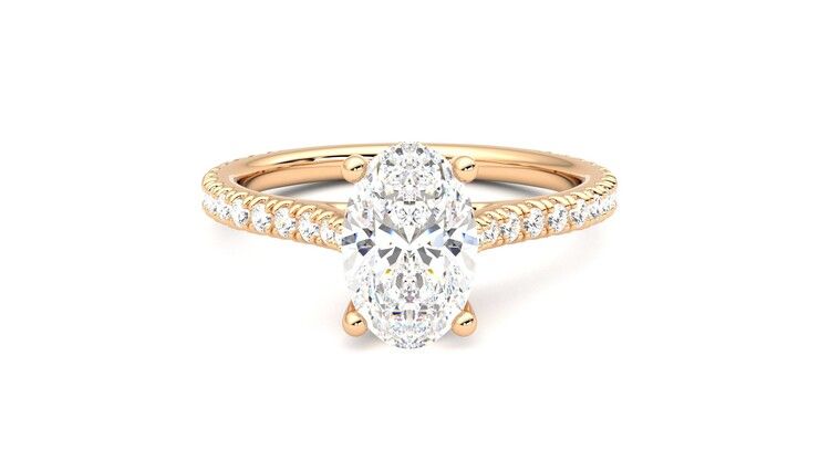 Taylor & Hart Hope Oval Engagement Ring 360 degree image 0