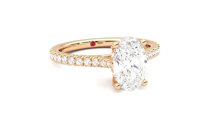 Taylor & Hart Hope Oval Engagement Ring 360 degree image 4