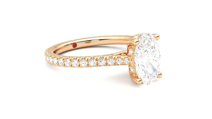 Taylor & Hart Hope Oval Engagement Ring 360 degree image 6