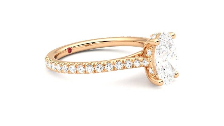 Taylor & Hart Hope Oval Engagement Ring 360 degree image 7
