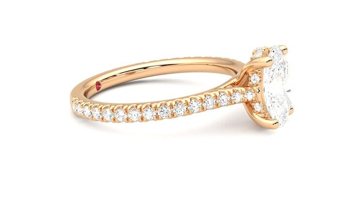 Taylor & Hart Hope Oval Engagement Ring 360 degree image 8