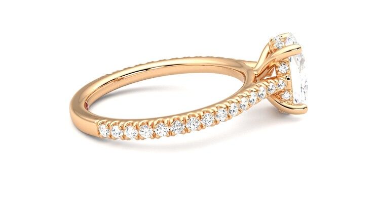 Taylor & Hart Hope Oval Engagement Ring 360 degree image 10