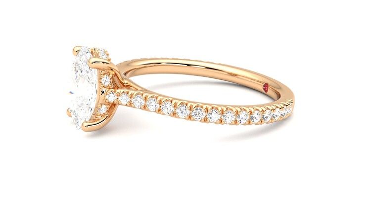Taylor & Hart Hope Oval Engagement Ring 360 degree image 22