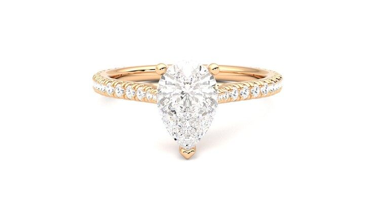 Taylor & Hart Hope Pear Engagement Ring 360 degree image 0