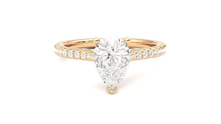 Taylor & Hart Hope Pear Engagement Ring 360 degree image 1