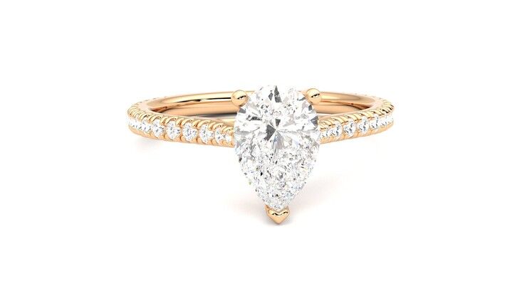 Taylor & Hart Hope Pear Engagement Ring 360 degree image 2