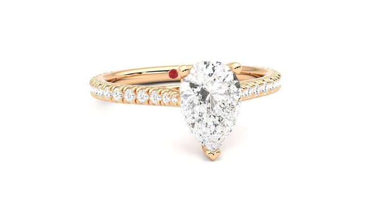 Taylor & Hart Hope Pear Engagement Ring 360 degree image 3