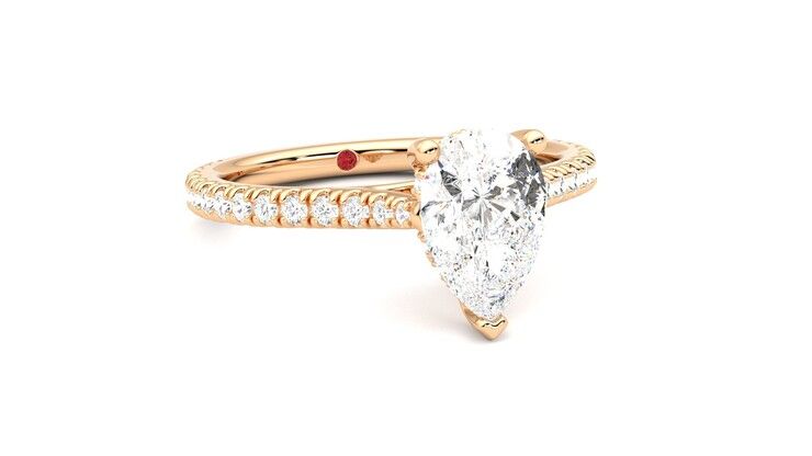 Taylor & Hart Hope Pear Engagement Ring 360 degree image 4
