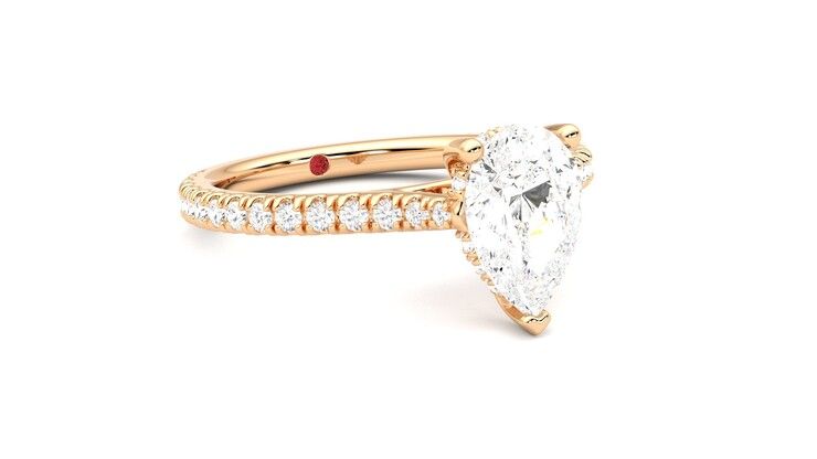 Taylor & Hart Hope Pear Engagement Ring 360 degree image 5