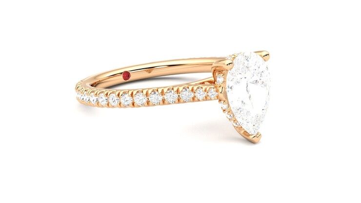 Taylor & Hart Hope Pear Engagement Ring 360 degree image 6