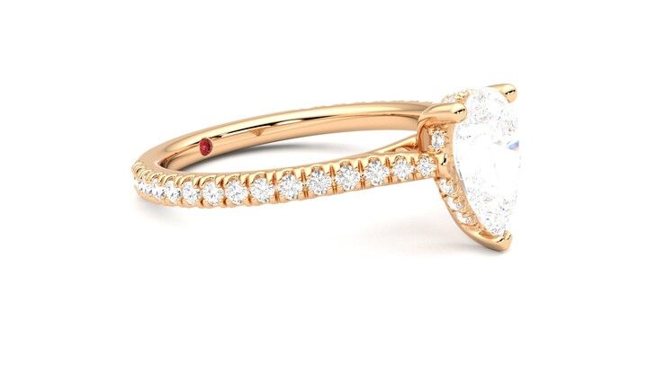 Taylor & Hart Hope Pear Engagement Ring 360 degree image 7