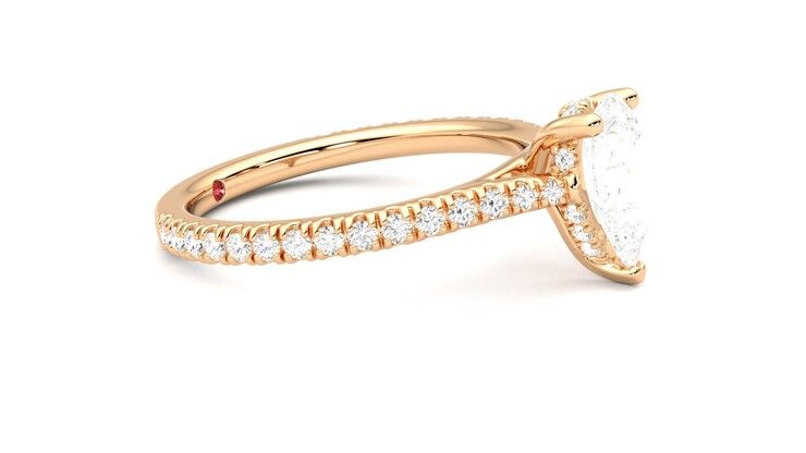 Taylor & Hart Hope Pear Engagement Ring 360 degree image 8