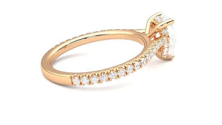 Taylor & Hart Hope Pear Engagement Ring 360 degree image 11