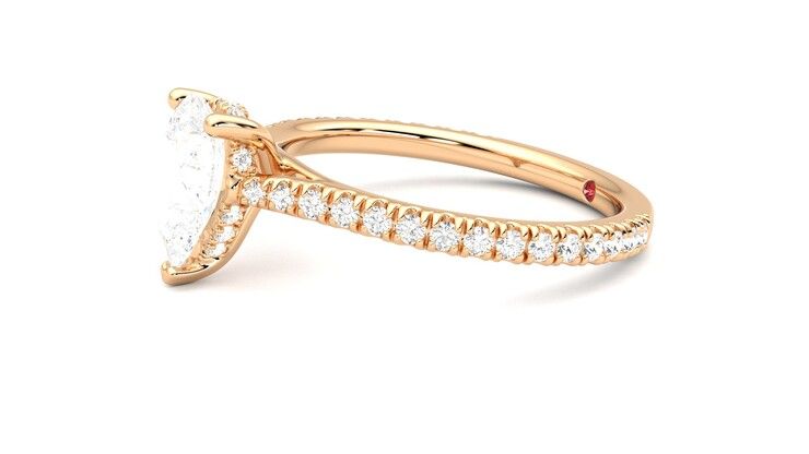 Taylor & Hart Hope Pear Engagement Ring 360 degree image 22