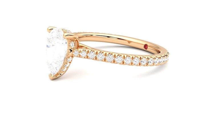 Taylor & Hart Hope Pear Engagement Ring 360 degree image 23