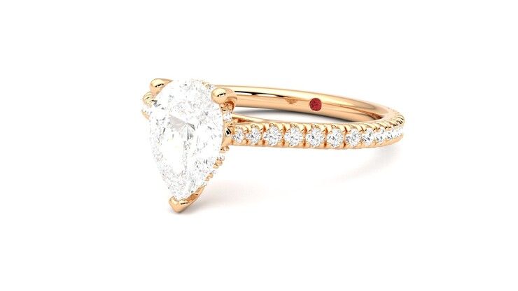 Taylor & Hart Hope Pear Engagement Ring 360 degree image 25