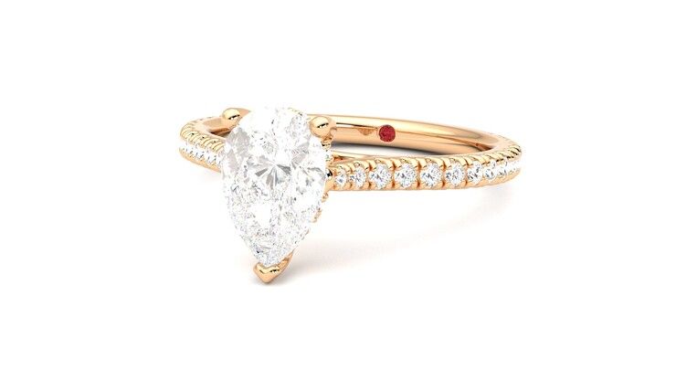 Taylor & Hart Hope Pear Engagement Ring 360 degree image 26