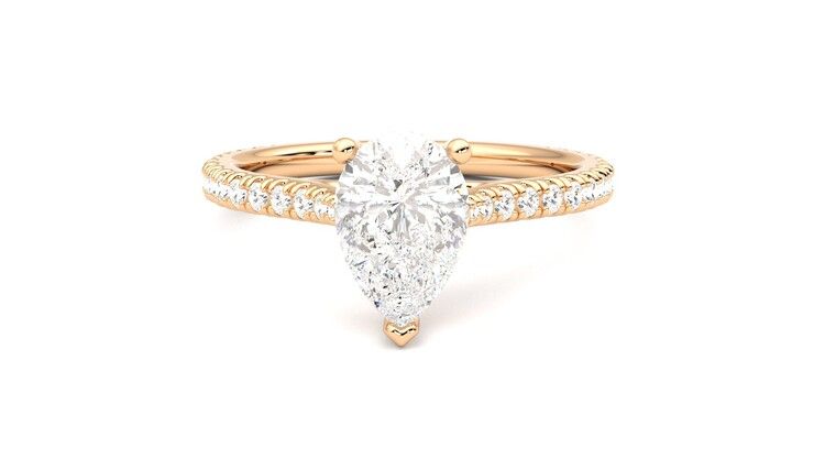 Taylor & Hart Hope Pear Engagement Ring 360 degree image 29