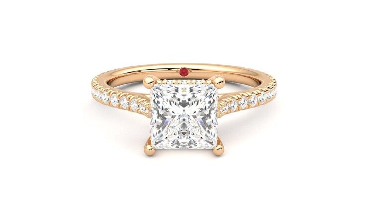 Taylor & Hart Hope Princess Engagement Ring 360 degree image 0