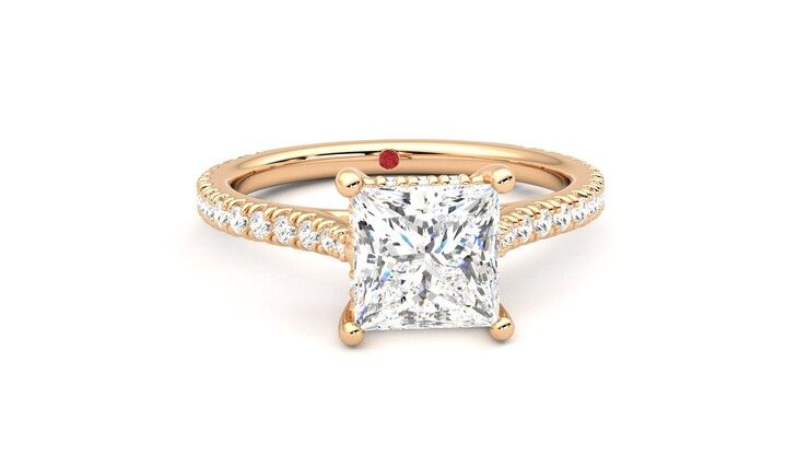 Taylor & Hart Hope Princess Engagement Ring 360 degree image 2