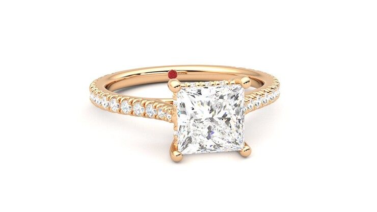 Taylor & Hart Hope Princess Engagement Ring 360 degree image 3