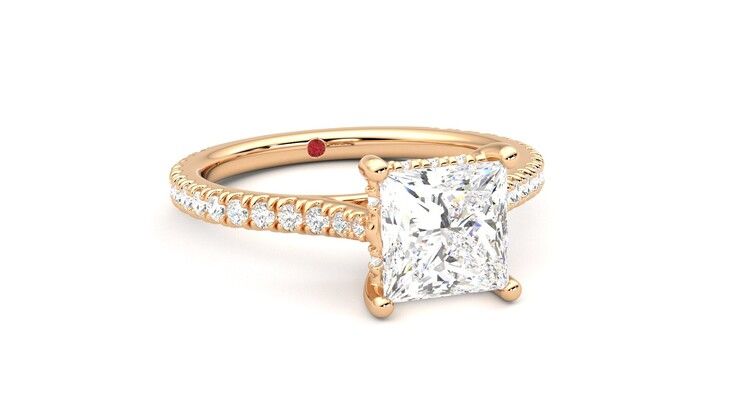 Taylor & Hart Hope Princess Engagement Ring 360 degree image 4