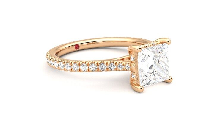 Taylor & Hart Hope Princess Engagement Ring 360 degree image 6