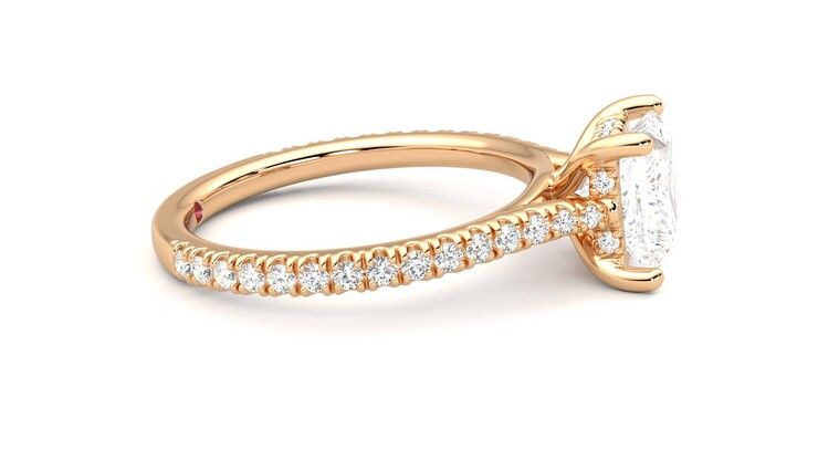 Taylor & Hart Hope Princess Engagement Ring 360 degree image 9