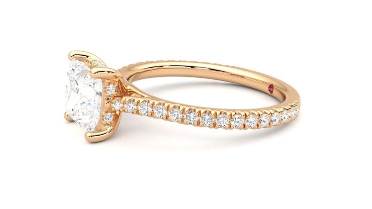 Taylor & Hart Hope Princess Engagement Ring 360 degree image 22