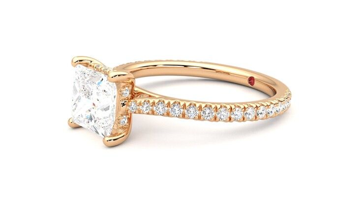 Taylor & Hart Hope Princess Engagement Ring 360 degree image 23