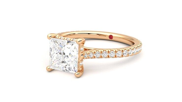 Taylor & Hart Hope Princess Engagement Ring 360 degree image 25