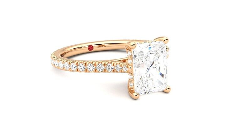 Taylor & Hart Hope Radiant Engagement Ring 360 degree image 5