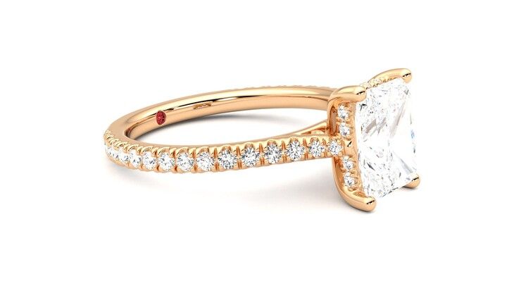 Taylor & Hart Hope Radiant Engagement Ring 360 degree image 7