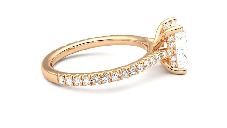 Taylor & Hart Hope Radiant Engagement Ring 360 degree image 10