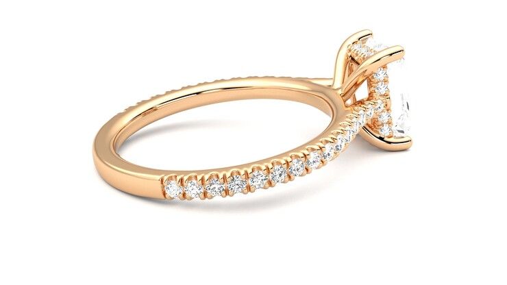 Taylor & Hart Hope Radiant Engagement Ring 360 degree image 11
