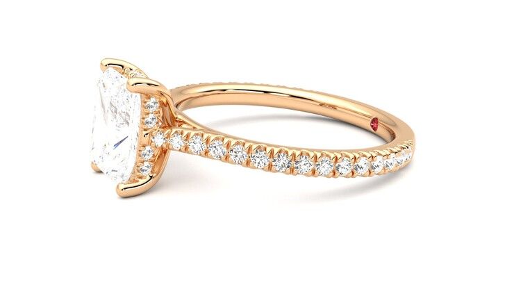 Taylor & Hart Hope Radiant Engagement Ring 360 degree image 22