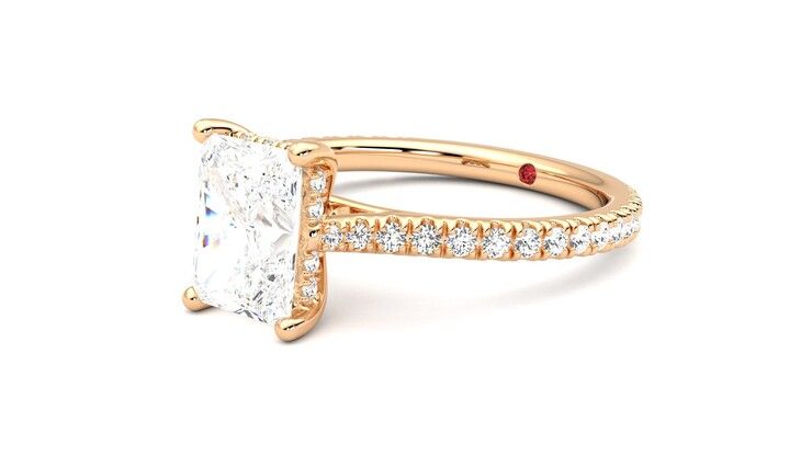 Taylor & Hart Hope Radiant Engagement Ring 360 degree image 24