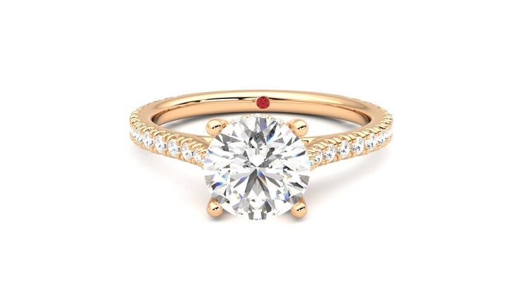 Taylor & Hart Hope Round Engagement Ring 360 degree image 29