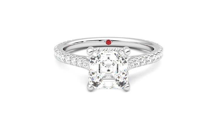 Taylor & Hart Hope Asscher Engagement Ring 360 degree image 0