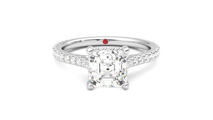 Taylor & Hart Hope Asscher Engagement Ring 360 degree image 1
