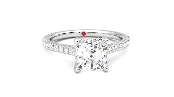 Taylor & Hart Hope Asscher Engagement Ring 360 degree image 2