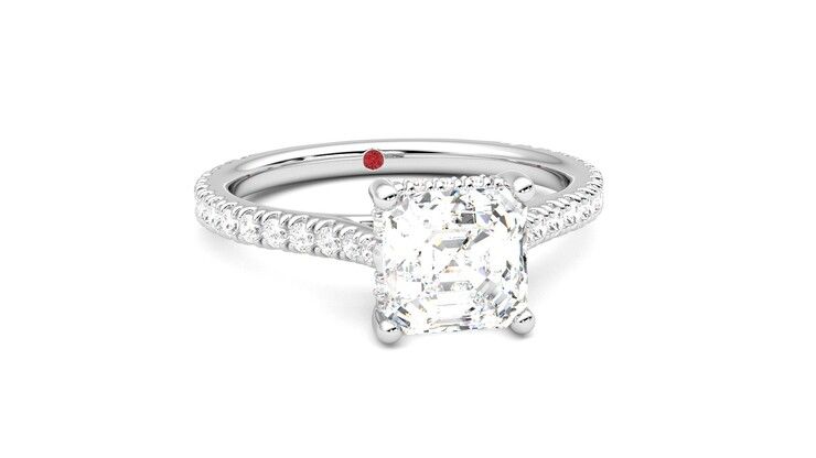 Taylor & Hart Hope Asscher Engagement Ring 360 degree image 3