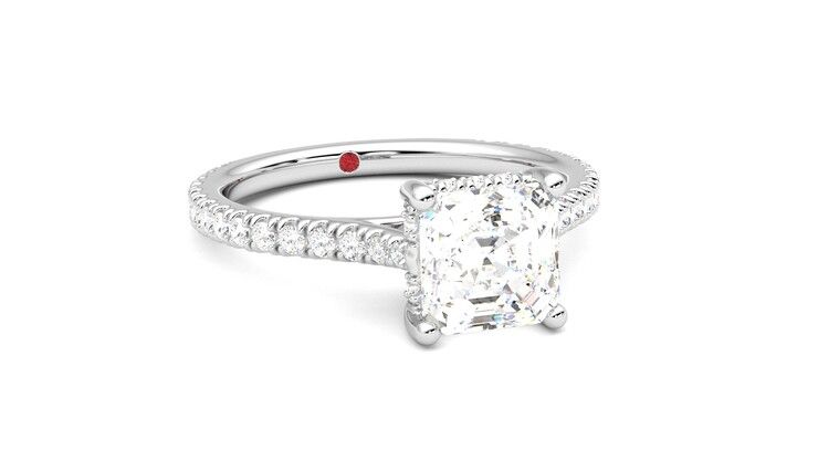 Taylor & Hart Hope Asscher Engagement Ring 360 degree image 4