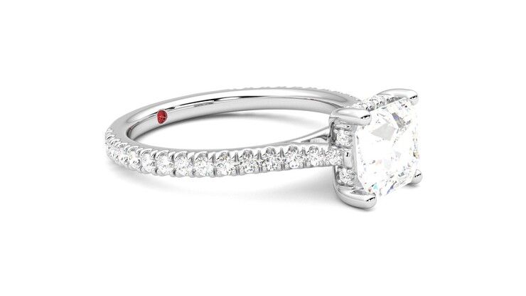 Taylor & Hart Hope Asscher Engagement Ring 360 degree image 7