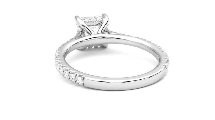 Taylor & Hart Hope Asscher Engagement Ring 360 degree image 16